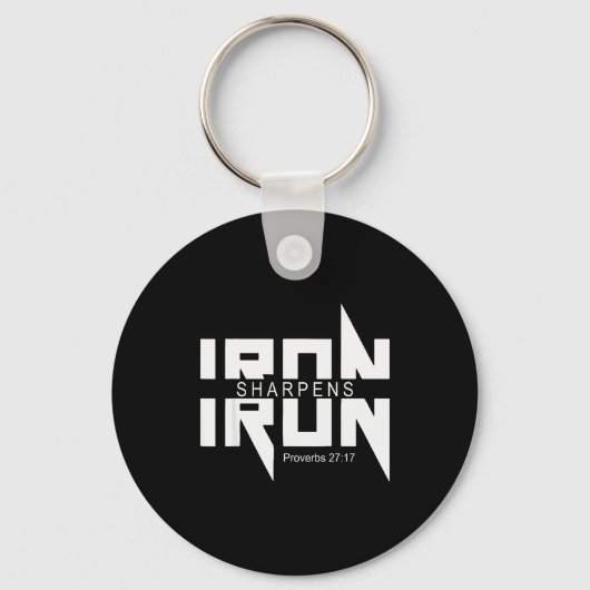 Iron Sharpens Iron Bible Jesus Faith Religious Chr Sleutelhanger (Voorkant)