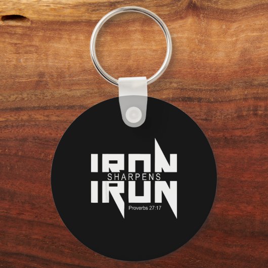 Iron Sharpens Iron Bible Jesus Faith Religious Chr Sleutelhanger (Voorkant)