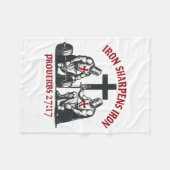 Iron Sharpens Iron Bible Scripture Christian Gym W Fleece Deken (Voorkant (Horizontaal))