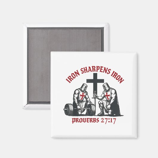 Iron Sharpens Iron Bible Scripture Christian Gym W Magneet (Voorkant / Achterkant)
