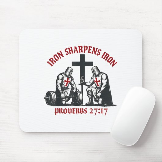 Iron Sharpens Iron Bible Scripture Christian Gym W Muismat (Met muis)