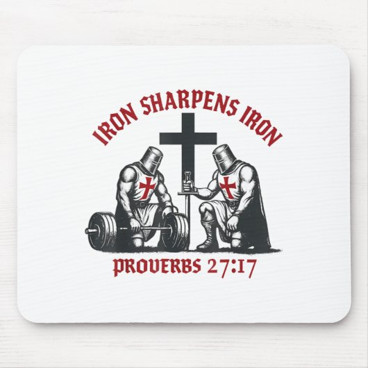 Iron Sharpens Iron Bible Scripture Christian Gym W Muismat (Voorkant)