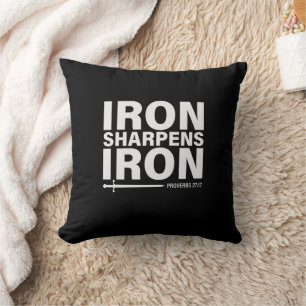 Iron Sharpens Iron Black Sierkussen