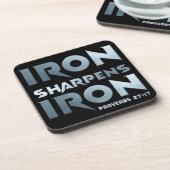 Iron Sharpens Iron - Christelijke Mannen & Vrouwen Bier Onderzetter (Linkerzijde)