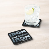 Iron Sharpens Iron - Christelijke Mannen & Vrouwen Bier Onderzetter (Rechterzijde)