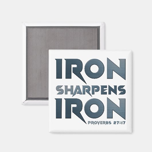 Iron Sharpens Iron - Christelijke Mannen & Vrouwen Magneet (Voorkant / Achterkant)