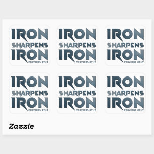 Iron Sharpens Iron - Christelijke Mannen & Vrouwen Vierkante Sticker