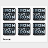 Iron Sharpens Iron - Christelijke Mannen & Vrouwen Vierkante Sticker (Vel)