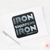 Iron Sharpens Iron - Christelijke Mannen & Vrouwen Vierkante Sticker (Envelop)