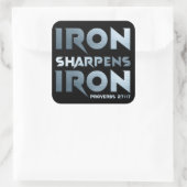 Iron Sharpens Iron - Christelijke Mannen & Vrouwen Vierkante Sticker (Tas)