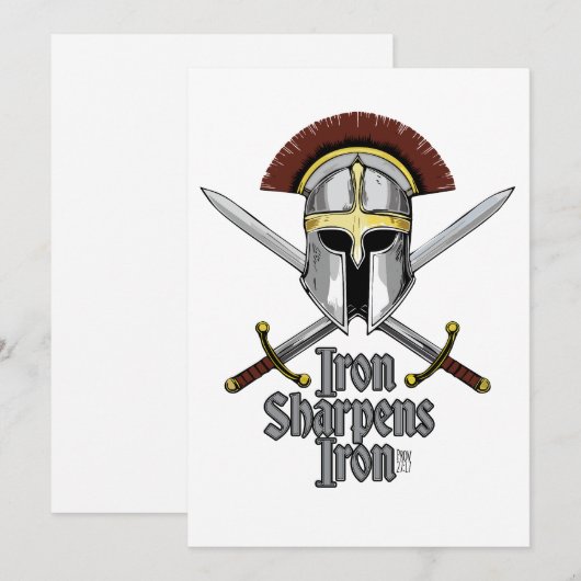 Iron Sharpens Iron Essential Christelijke inspirat Kaart (Voorkant / Achterkant)