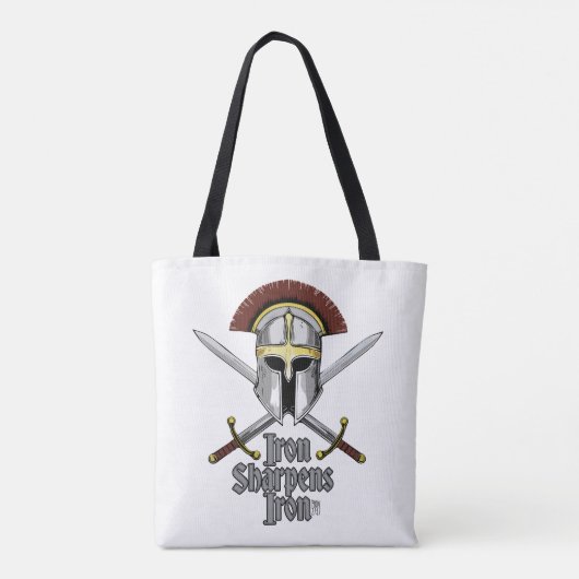 Iron Sharpens Iron Essential Christelijke inspirat Tote Bag (Achterkant)