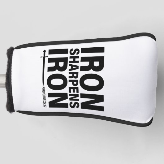 Iron Sharpens Iron Golf Putter Hoesje Golfheadcover (Voorkant)