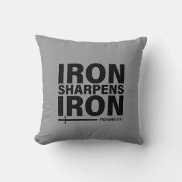 Iron Sharpens Iron Grey Sierkussen