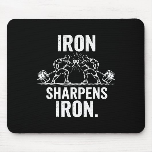 Iron Sharpens Iron - Gym Art Gewichtheffen Ontwerp Muismat (Voorkant)