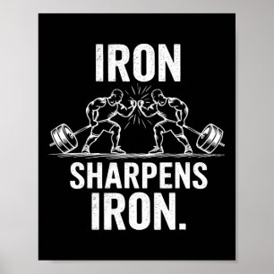 Iron Sharpens Iron - Gym Art Gewichtheffen Ontwerp Poster