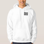 "Iron Sharpens Iron" Mannen Wit Hooded Sweatshirt (Voorkant)