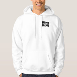 "Iron Sharpens Iron" Mannen Wit Hooded Sweatshirt