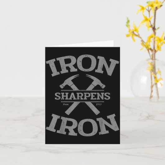 Iron Sharpens Iron Proverbs 27_17 Gym Workout Men Kaart (Gele Bloem)