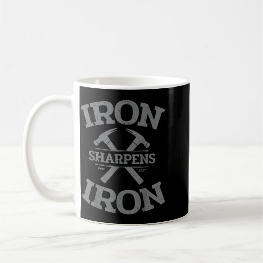 Iron Sharpens Iron Proverbs 27_17 Gym Workout Men  Koffiemok (Links)