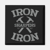 Iron Sharpens Iron Proverbs 27_17 Gym Workout Men Magneet (Voorkant)