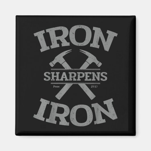 Iron Sharpens Iron Proverbs 27_17 Gym Workout Men  Magneet (Voorkant)