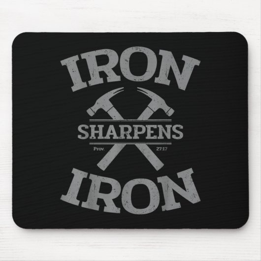 Iron Sharpens Iron Proverbs 27_17 Gym Workout Men Muismat (Voorkant)