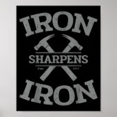 Iron Sharpens Iron Proverbs 27_17 Gym Workout Men  Poster (Voorkant)