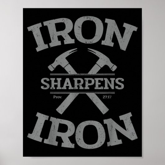 Iron Sharpens Iron Proverbs 27_17 Gym Workout Men  Poster (Voorkant)