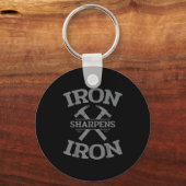 Iron Sharpens Iron Proverbs 27_17 Gym Workout Men  Sleutelhanger (Voorkant)
