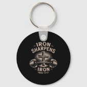 Iron Sharpens Iron Youth Funny Christian Workout G Sleutelhanger (Voorkant)