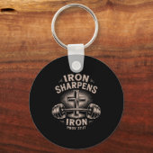 Iron Sharpens Iron Youth Funny Christian Workout G Sleutelhanger (Voorkant)
