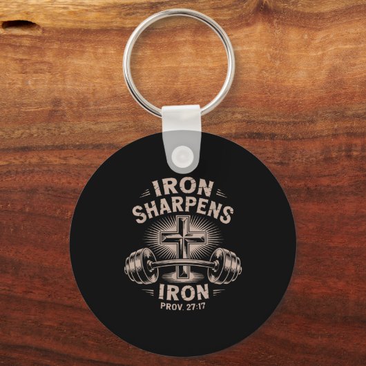 Iron Sharpens Iron Youth Funny Christian Workout G Sleutelhanger (Voorkant)
