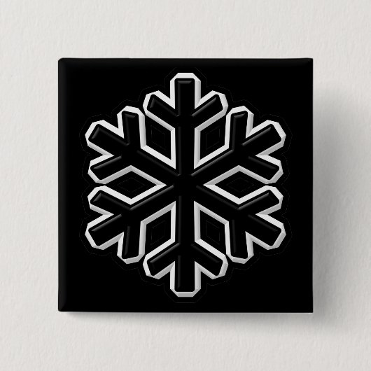 Iron Snowflake Vierkante Button 5,1 Cm (Voorkant)