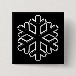 Iron Snowflake Vierkante Button 5,1 Cm