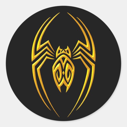 Iron Spider - Geel en Zwart Ronde Sticker (Voorkant)
