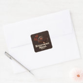 Iron T Bittersweet Mood: Dark Chocolate Cake Art Vierkante Sticker (Envelop)
