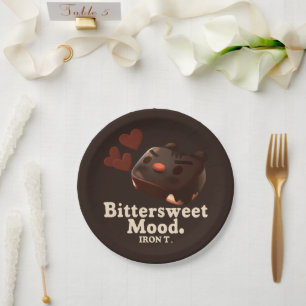 Iron T Bittersweet Stemming: Donkere Chocolade Cak Papieren Bordje