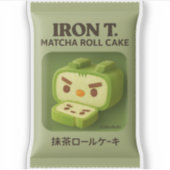 Iron T. Matcha Roll Cake: Japanese Snack Art Sticker (Voorkant)