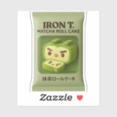 Iron T. Matcha Roll Cake: Japanse Snack Kunst Sticker (Vel)
