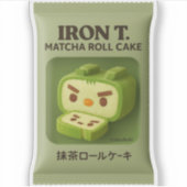 Iron T. Matcha Roll Cake: Japanse Snack Kunst Sticker (Voorkant)