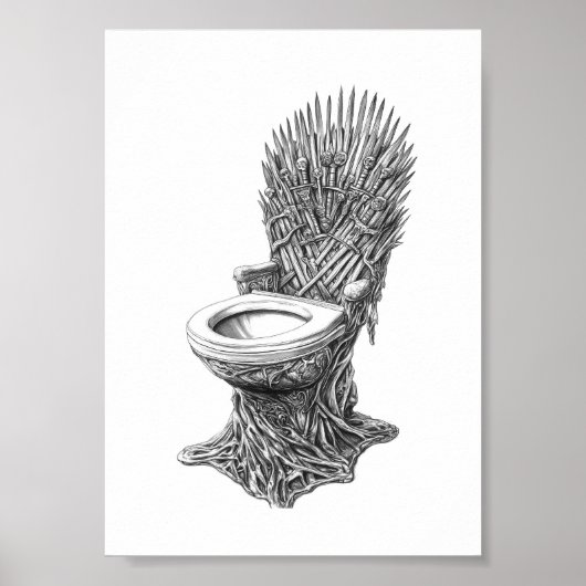 Iron Throne Toilet – Funny Game of Thrones Poster (Voorkant)