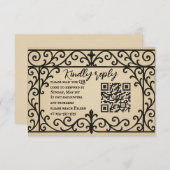 Iron Vow QR Code Wedding RSVP Card (Voorkant / Achterkant)