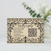 Iron Vow QR Code Wedding RSVP Card Kaartje (Staand voorkant)