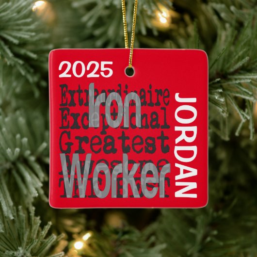 Iron Worker Extraordinaire CUSTOM Keramisch Ornament (Boom)