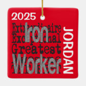 Iron Worker Extraordinaire CUSTOM Keramisch Ornament (Achterkant)