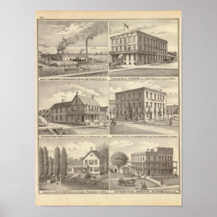 Iron Works, hotels en woonwijken in Port Washingto Poster