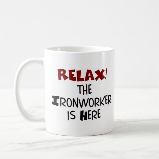 ironarbeider is hier koffie - mok (Links)