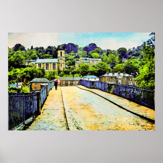 Ironbridge in Shropshire, Engeland Poster (Voorkant)