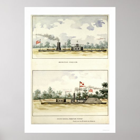Ironclad Oneota van D.M.N. Stouffer 1864 Poster (Voorkant)